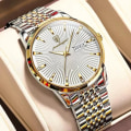 Miniatyrbild 2 av 6: POEDAGAR Lyx Business Herrklockor Sport Märke Rostfritt Stål Lysande Vattentät Quartz Armbandsur For Man Kalender 2023 Ny silver white and box