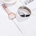 Miniatyrbild 6 av 6: Klockor Dam 2022 Nytt Mode Dam Söt Klänning Watch Colorblock Urtavla Analog Quartz Läder Armband Armbandsur montre femme White