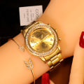 Miniatyrbild 2 av 6: Damklockor Geneva Classic Rhinestone Watch Damklockor Dammode Guldklocka Watch Reloj Mujer Montre Femme Gold