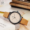 Miniatyrbild 5 av 5: Shengke enkel watch för kvinnor brunt retro läder Relogio Feminino Toppmärke Dammode Minidesign Quartz Reloj Mujer grey