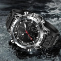 Miniatyrbild 3 av 6: Nya Herrklockor Sport Toppmärke Lyx Dual Display Quartz Watch Herr Militär vattentät klocka Digital elektronisk watch all black