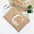 Miniatyrbild 1 av 6: Inledande brev Blomma Linne Dragkedja Kvinnor Kosmetikväskor Mujer Bolsa Sommar Beach Organizer Case Neceser Sminkväska Q06616-A012BR-S