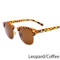 Miniatyrbild 1 av 6: RUOBO Klassiska polariserade solglasögon för män Kvinnor Märkesdesign Körspegel Yta Lins Solglasögon Goggle UV400 Gafas De Sol Leopard-Coffee Silver Frame