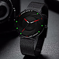 Miniatyrbild 4 av 6: 2022 Minimalistiska modeklockor för män Ultratunt rostfritt stål Mesh bälte Quartz Watch Herr Business Watch Montre Homme Mesh Black Blue