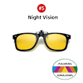 Miniatyrbild 1 av 6: VIVIBEE Flip Up Clip on Solglasögon för män Körning Solglasögon Lättfiske Kvinna Anti-UVA UVB polariserad nattseende lins 5 Night Vision without case