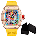 Miniatyrbild 1 av 6: Modern design watch Sport lysande vattentät militärautomatisk watch för man pojkar Silikonrem Tonneau-urtavla QT336-6 with box