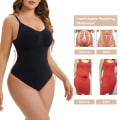 Miniatyrbild 6 av 6: Rygglös bodysuit för kvinnor Magkontroll Shapewear Seamless Sculpting Body Shaper String linne Shaper Slimming för underkläder Black XL