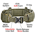 Miniatyrbild 2 av 6: Arméstil stridsbälten Quick Release Taktiskt bälte Mode Män Canvas Midjeband Utomhus Jakt Kamouflage Midjerem 2021 Nytt Khaki CP 125cm