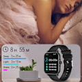 Miniatyrbild 5 av 6: Bluetooth Svara samtal Smart Watch Herr Puls Fitness Tracker Klockor IP67 Vattentät Dam Smartwatch för Android IOS Mesh belt silver