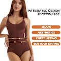 Miniatyrbild 3 av 6: Sömlös Shapewear Body för kvinnor Magkontroll Butt Lifter Body Shaper Osynlig under klänning Bantningsrem String Unde I3J1 Khaki M