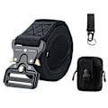 Miniatyrbild 4 av 6: Army Style Stridsbälten Set Inkluderad Väska Krok Snabbkoppling Taktiskt bälte Herr Militär Canvas Utomhus Jakt Camping Trekking Set C Khaki 125cm