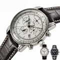 Miniatyrbild 2 av 6: Ny Zeppelin Watch Top Vattentät äkta läder Business Casual Quartz Watch Herr tre ögon multifunktionell kronograf Type 3
