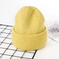 Miniatyrbild 1 av 6: Visrover 9 Färger Unisex Solid Färgade Mössor Vinterhatt För Kvinna Stickad Bonnet Acryl Kvinna Höst Varma Skullies 4-lurex yellow