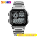 Miniatyrbild 3 av 6: SKMEI 1335 band i rostfritt stål Digital watch reloj hombre Watch Herr 5Bar vattentäta klockor Black