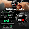 Miniatyrbild 3 av 6: LIGE Smart Watch Herr 1,6 tum Full Touch Armband Health Monitor Sportklockor Bluetooth Call Smart Clock Herr Smartwatch Mesh belt black 600mA-Bluetooth call
