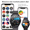 Miniatyrbild 4 av 6: Ny watch GT3 Pro Smart Watch Herr NFC Vattentät Sport Fitness Tracker Bluetooth Call Smartwatch Man för HUAWEI Android IOS Silver mesh belt