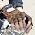 Miniatyrbild 1 av 6: Fingerlösa handskar i läder och mesh Motocross Fisknät Bilkörning Taktiska handskar Motorcykeltillbehör Arbetscykling Herrhandskar Gloves A