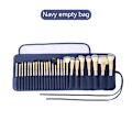Miniatyrbild 1 av 6: 12/18/24 Hål Sminkborsteväska Funktionell case Organizer Sminkborstar Skydd Sminkverktyg Rullande påse Navy empty bag
