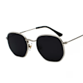 Miniatyrbild 1 av 6: Hexagon Solglasögon Dam Märke Designer Solglasögon Män Fyrkantig metallbåge Körning Fiske Glasögon Goggle Zonnebril Mannen silver gray Polarized