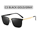 Miniatyrbild 1 av 6: ZXWLYXGX Varumärkesdesign Klassiska polariserade solglasögon Män Kvinnor Kör fyrkantig ram Mode Solglasögon Man Goggle Gafas De Sol C3 Polarized