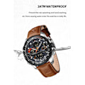 Miniatyrbild 6 av 6: 2022 NAVIFORCE sportklockor för män Stark lysande dubbel skärm Vattentät kvarts äkta läderarmbandsur Relogio Masculino GBB