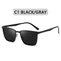 Miniatyrbild 1 av 6: ZXWLYXGX Varumärkesdesign Klassiska polariserade solglasögon Män Kvinnor Kör fyrkantig ram Mode Solglasögon Man Goggle Gafas De Sol C1 Polarized