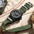 Miniatyrbild 2 av 6: ADDIES Topp Militär Nylon Sportklockor Herr Lyx Vattentät Lysande Quartz Watch Man Klocka Relogio Masculino Khaki nylon