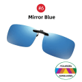 Miniatyrbild 1 av 6: VIVIBEE Mens Fishing Clip On Solglasögon för Myopia Glasögon Polarized UV400 Kvinnor Square Night Vision Driving Solglasögon 6 Mirror Blue with case