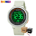 Miniatyrbild 1 av 6: SKMEI Nytt LED-ljus Digital Herr Sportklockor Count Down 5Bar Vattentätt Armbandsur För Herr Man Klocka Watch hombre 1841 light grey with box