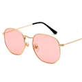 Miniatyrbild 1 av 6: Hexagon Solglasögon Dam Märke Designer Solglasögon Män Fyrkantig metallbåge Körning Fiske Glasögon Goggle Zonnebril Mannen gold clear pink No Polarized