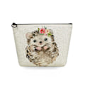 Miniatyrbild 1 av 3: 2022 tecknad igelkottsblomma printed kosmetisk väska för kvinnor Harajuku Casual Makeup-väskor Bärbar rese-toalettväska Case sn5710 Hedgehog Bag