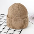 Miniatyrbild 1 av 6: Visrover 9 Färger Unisex Solid Färgade Mössor Vinterhatt För Kvinna Stickad Bonnet Acryl Kvinna Höst Varma Skullies 4-lurex khaki