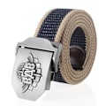 Miniatyrbild 1 av 6: SupSindy män Canvasbälte 3D ryska luftburna trupper VDV metallspänne jeansbälten för män Army Military Taktisk Bälten Man Strap Blue beige side 110cm