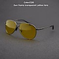 Miniatyrbild 1 av 6: TUZENGYONG 2023 Brand Alloy Herrsolglasögon Polarized UV400 Lens Solglasögon För Herr Pilotglasögon Oculos de sol Hög kvalitet T8013 C09 no box