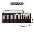 Miniatyrbild 1 av 6: 12/18/24 Hål Sminkborsteväska Funktionell case Organizer Sminkborstar Skydd Sminkverktyg Rullande påse Black empty bag