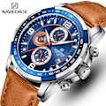 Miniatyrbild 2 av 6: Toppmärke NAVIFORCE klockor för män Vattentät läder Quartz Watch Kronograf Sportarmbandsur Lysande manlig klocka With Box1