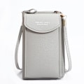 Miniatyrbild 1 av 6: Kvinnor Telefon Crossbody Väska Pu Läder Mini Shoulder Messenger Bag Rese Bärbar myntväska Kortväska Väskor för flickor Plånböcker B Gray