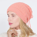 Miniatyrbild 1 av 6: Mode Stretchig Stickad Skullies Beanies Hatt Solid Snood Halsduk Varm Beanie För Kvinnor Höst Vinter Kvinnlig Beanie Mössa Pink One Size