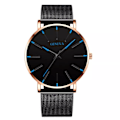 Miniatyrbild 1 av 6: Herrmode Minimalistisk Ultra Tunna klockor för män Enkel Business Rostfritt stål Mesh bälte Quartz Watch relogio masculino Mesh Blue Rose