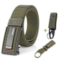 Miniatyrbild 1 av 6: Nytt mode herrbälte Toppkvalitet Bekväma nylon för män Metall Automatiskt spänne Ung Canvas Taktisk designerbälte Green Belt A Match 120cm Adjustable