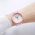 Miniatyrbild 5 av 6: Dammode Silikonklockor Set Minimalistisk Högt antal kvaliteter Big Dial Dam Quartz Armbandsur med Casual Clock Presents pink