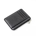 Miniatyrbild 1 av 6: Smal plånbok PU-läder Kvinnor Korthållare Läder Unisex dragkedja Case Män Kredit Mini Bankkort Hållare Black