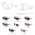 Miniatyrbild 5 av 6: FUQIAN Brand Design Elegant polariserade överdimensionerade runda solglasögon Dam Enkelt mode Stora plast Solglasögon dam UV400 Black Tea Polarized