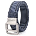Miniatyrbild 1 av 6: Snygga män Bälten Dubbla ringar Metall Skjutspänne Canvas Stickad Snabbtorkande Jeans Accessoarer Utomhus midjerem Unisex Cinto Color15 110cm