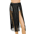 Miniatyrbild 3 av 6: TiaoBug Mode Dam konstläder Hippy Boho Fringe Tofs Kjol Dam Sele Bälte Harajuku Midjeband Punk Gothic Rave Bälte Black M