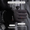 Miniatyrbild 4 av 6: Vintercykelhandskar Herr Kvinnor Pekskärm Kallt väder Varma handskar Frys Thermal för löpning Cykling Skidvandring B-Hemp Grey M