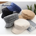 Miniatyrbild 6 av 6: Kvinnors Hatt Platt Keps Militärkeps Vår Höst Linne Åttkantig Keps Enfärgad Platt Topp Militärhattar Ung Student Hatt Kvinna N316-Gray 56-58cm