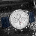 Miniatyrbild 6 av 6: Herrklockor NAVIFORCE Toppmärke Lyx Vattentät 24 timmar Date Quartz Watch Man Mode Läder Sport Armbandsur Watch Gold White