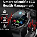 Miniatyrbild 5 av 6: Smärtfri Icke-invasiv Blodsocker Watch Män EKG PPG Laserbehandling Hälsa Blodtryck Sport Smartklocka GlucometerWatch mesh belt