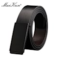 Miniatyrbild 2 av 6: Maikun-bälten för män Högkvalitativt slätt spänne syntetiskt läder herrbälte Moderiktigt mäns bälte för jeans Z-black buckle 110cm